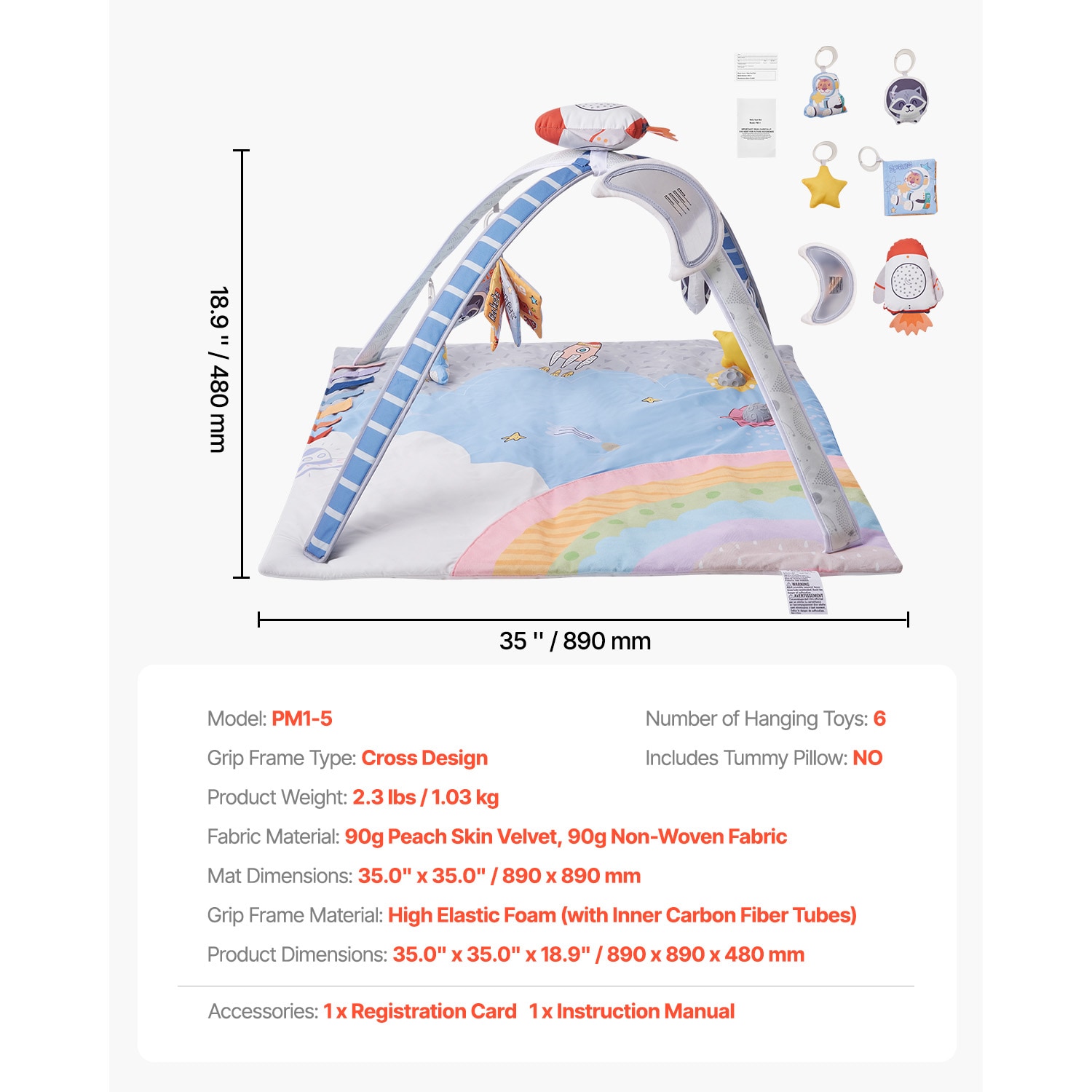 Baby Play Gym Mat For Tummy Time And Early Development Activities_voghion.com